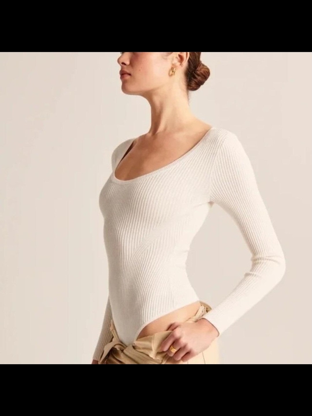 Abercrombie & Fitch Scoopneck Sweater Bodysuit